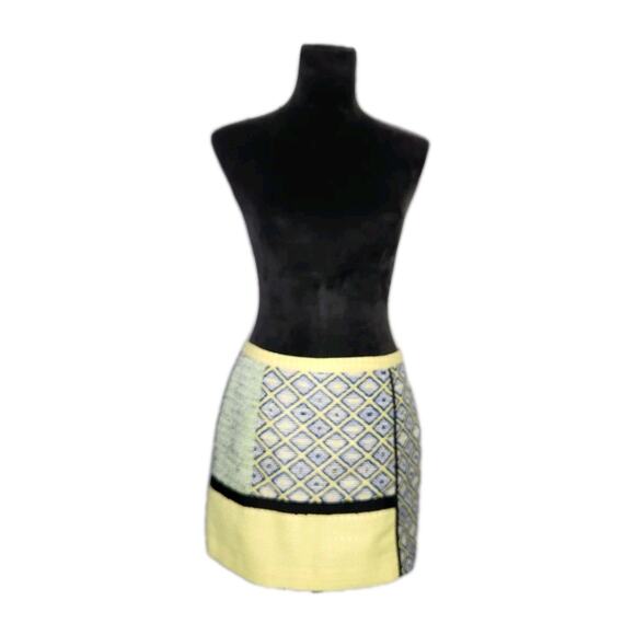 MSGN Women's mini woven patchwork skirt multicolor size 42 - Picture 2 of 10